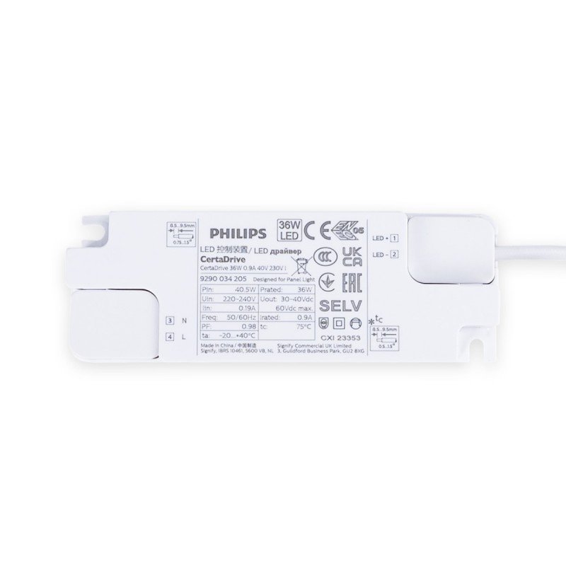Panneau LED Driver Philips 120x30 rétro-éclairé 36W -135lm/W - UGR22 - IP40