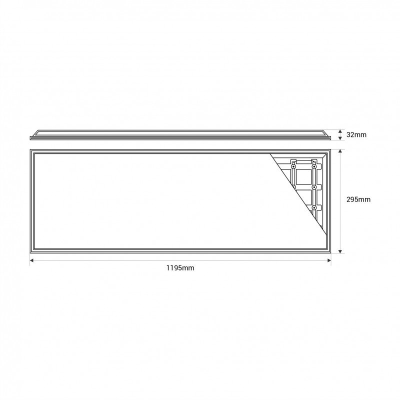 Panneau LED Driver Philips 120x30 rétro-éclairé 36W -135lm/W - UGR22 - IP40