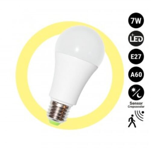 Ampoule LED avec capteur de mouvement et crépusculaire – E27 A60 – 7W – 450lm