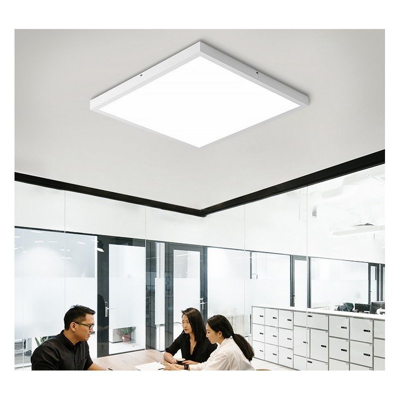 Panneau LED 60x60 cm en saillie extra-plat - Driver OSRAM - 40W - UGR18 - IRC90 - Avec KIT de montage