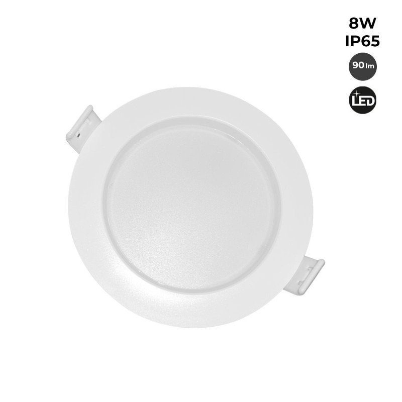 Spot LED encastrable rond étanche - IP65 - 8W - Coupe Ø 80-95mm