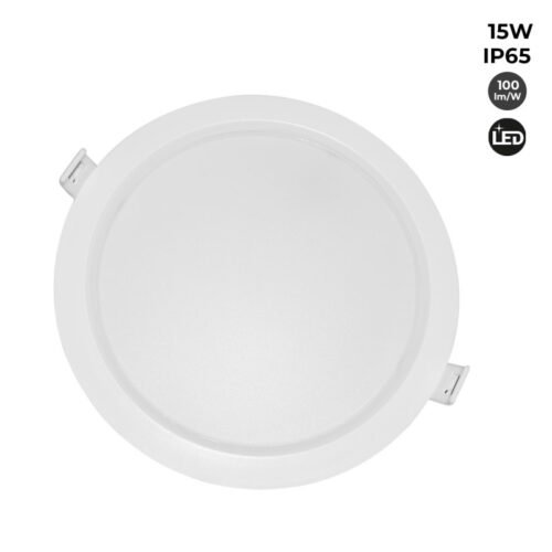 Spot LED encastrable rond étanche – IP65 – 15W – Coupe Ø 145-160mm