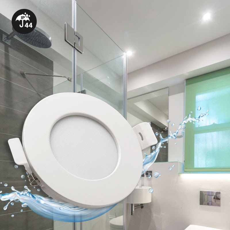 Spot Downlight LED rond étanche CCT - 7W - IP44 - Coupe Ø 68-75mm