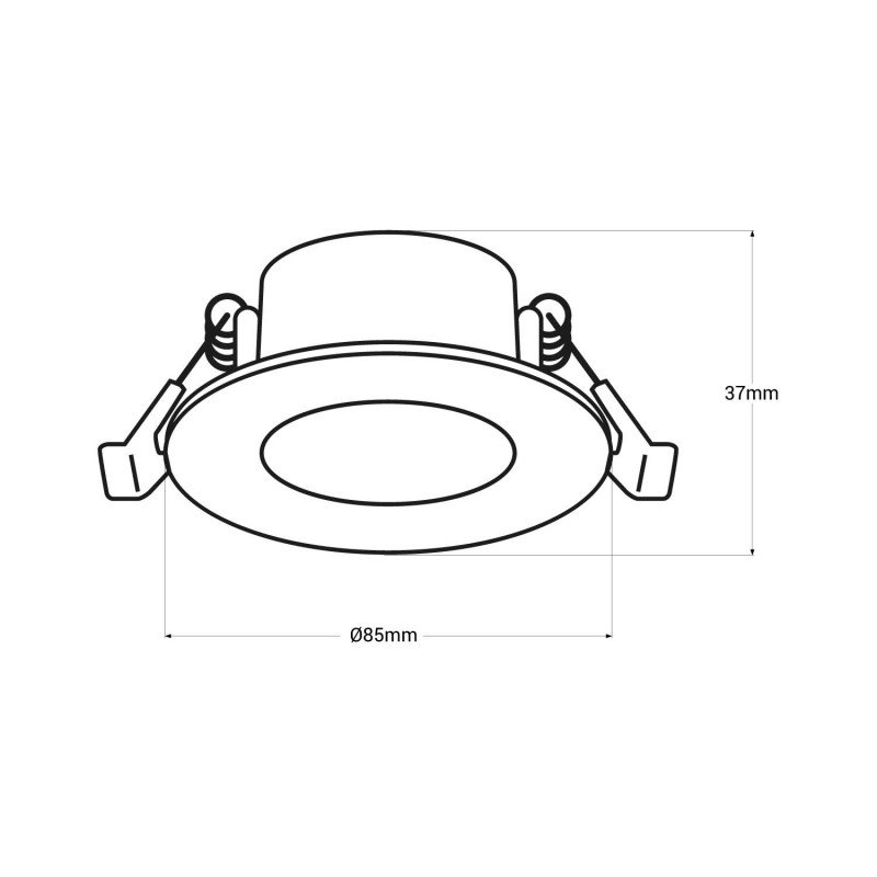 Spot Downlight LED rond étanche CCT - 7W - IP44 - Coupe Ø 68-75mm