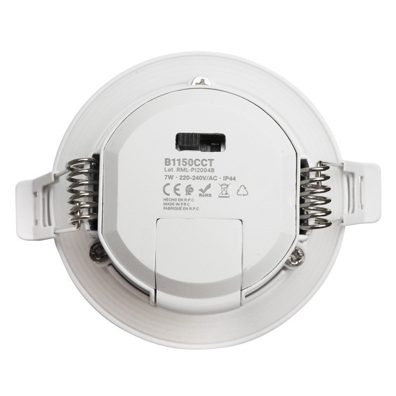 Spot Downlight LED rond étanche CCT - 7W - IP44 - Coupe Ø 68-75mm