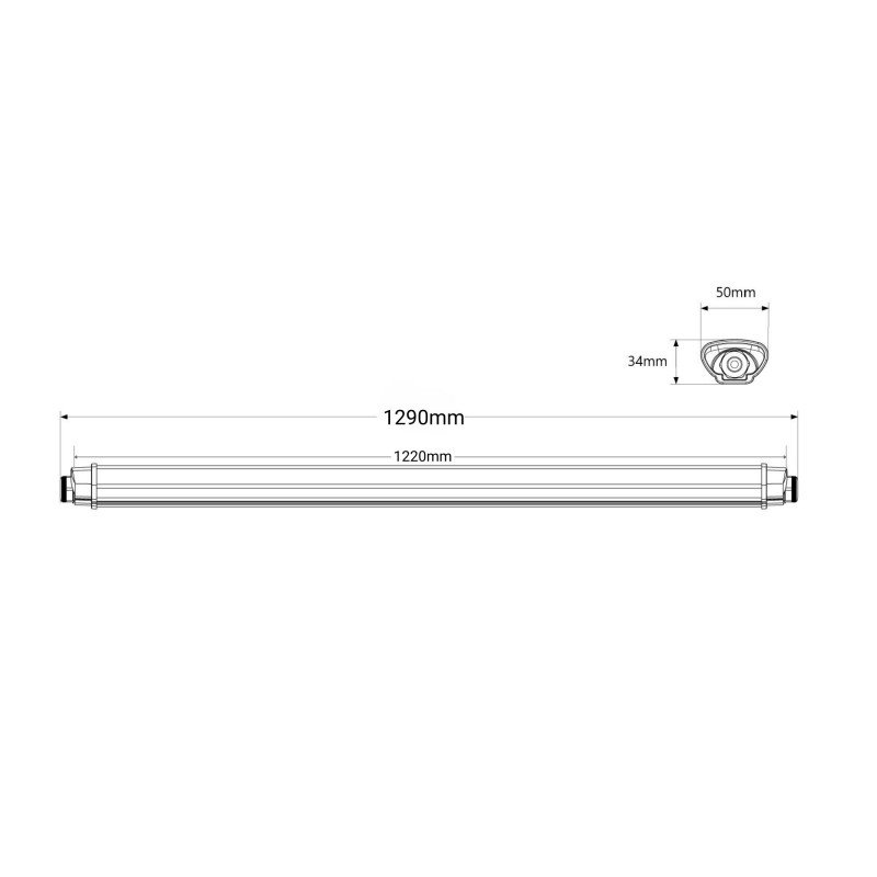 Réglette LED Compact Étanche 120cm – 36W Haute Performance – IP65 Résistante