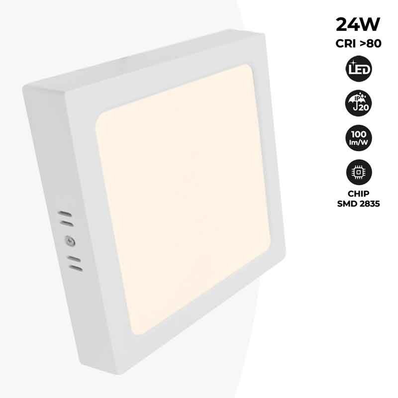 Plafonnier LED carré 289x289 24W – Haute performance – IP20 intérieur
