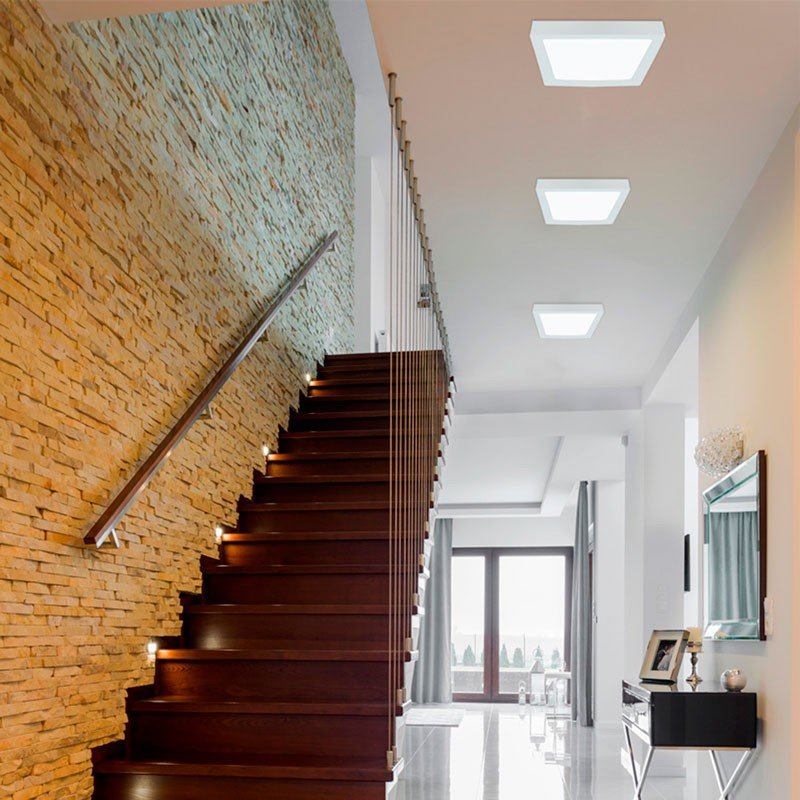 Plafonnier LED carré 18W – Certifié 1800 lm – Intérieur IP20