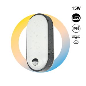 Plafonnier LED extérieur ovale 15W – Certifié IP65 – CCT 3 couleurs-2