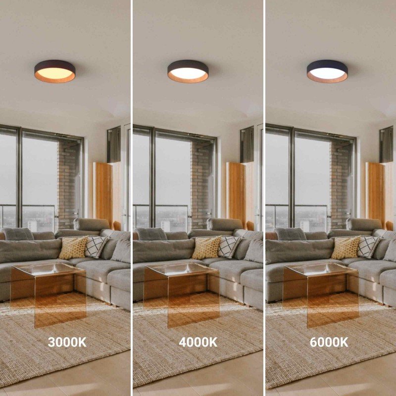 Plafonnier LED Ø40cm 24W – Certifié CCT – Ambiance bois 2 Plafonnier LED Ø40cm 24W – Certifié CCT – Ambiance bois-3
