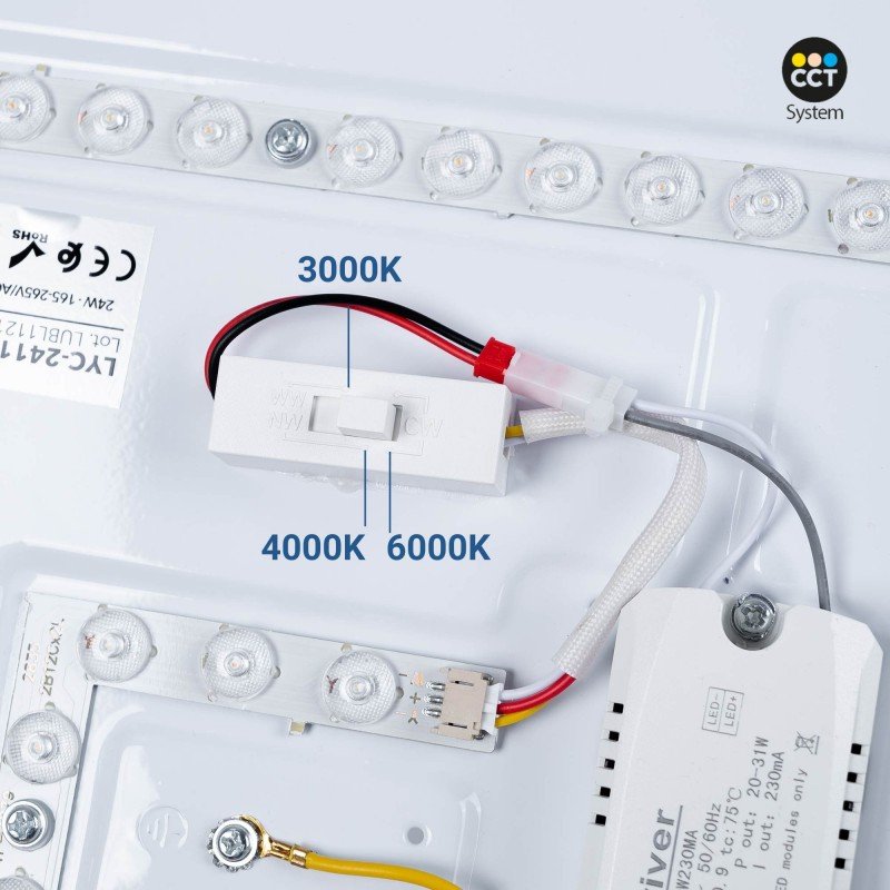 Plafonnier LED CCT Ø40cm 24W – Certifié – Intérieur IP22