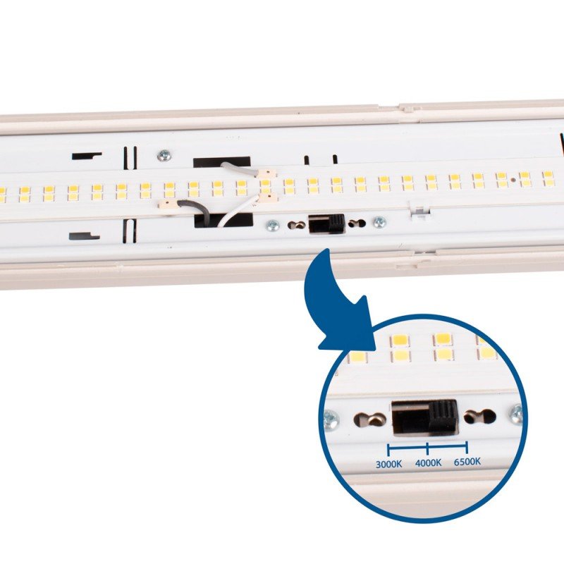 Réglette LED étanche 120cm – 40W Haute Performance – CCT avec capteur de mouvement