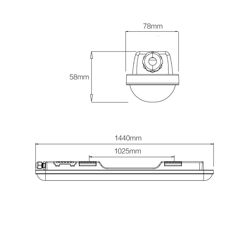 Réglette LED étanche 150cm 48W – Puissant – Connectable IP65