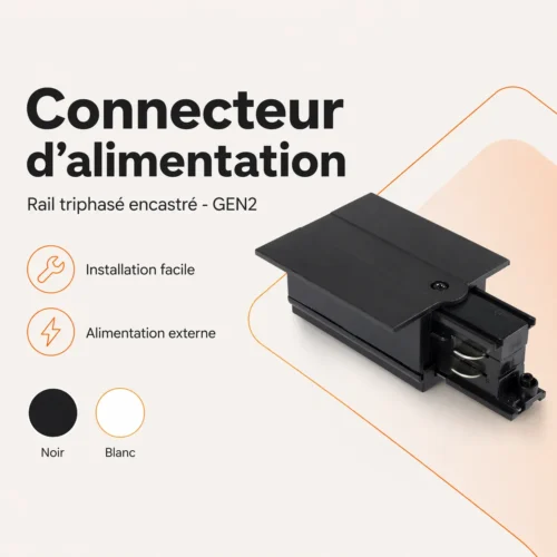 Connecteur rail triphasé GEN2 – Certifié – Encastré