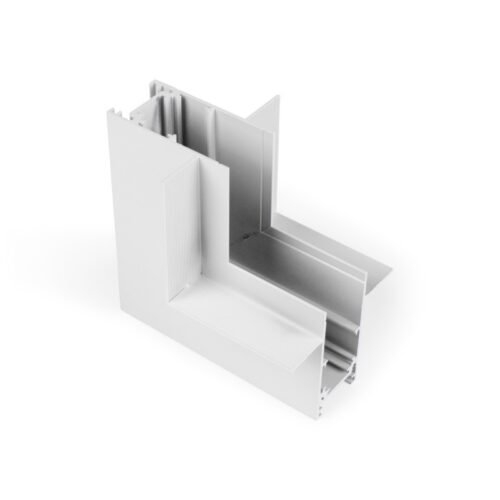Connecteur en L rail magnétique encastrable 20mm  – Angle 90° – Vertical