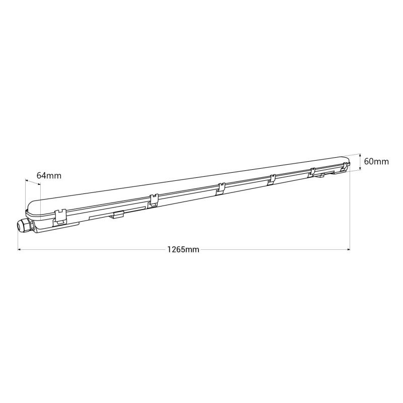 Kit boîtier étanche 120cm 18W – Puissant – 6000K IP65