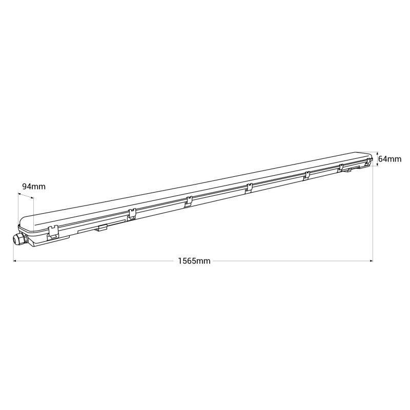 Kit boîtier étanche 150cm 48W – Puissant – 6000K IP65
