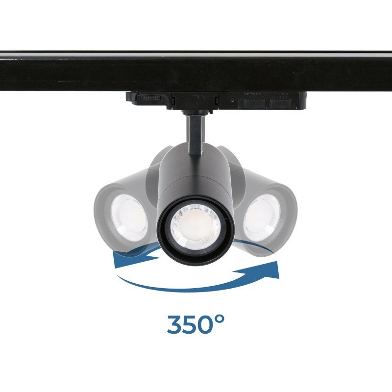 Projecteur LED triphasé - Puissance réglable + ZOOM : 15W/20W/25W - CCT lumière ajustable