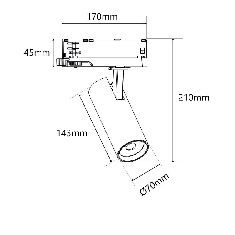 Projecteur LED triphasé - Puissance réglable + ZOOM : 15W/20W/25W - CCT lumière ajustable