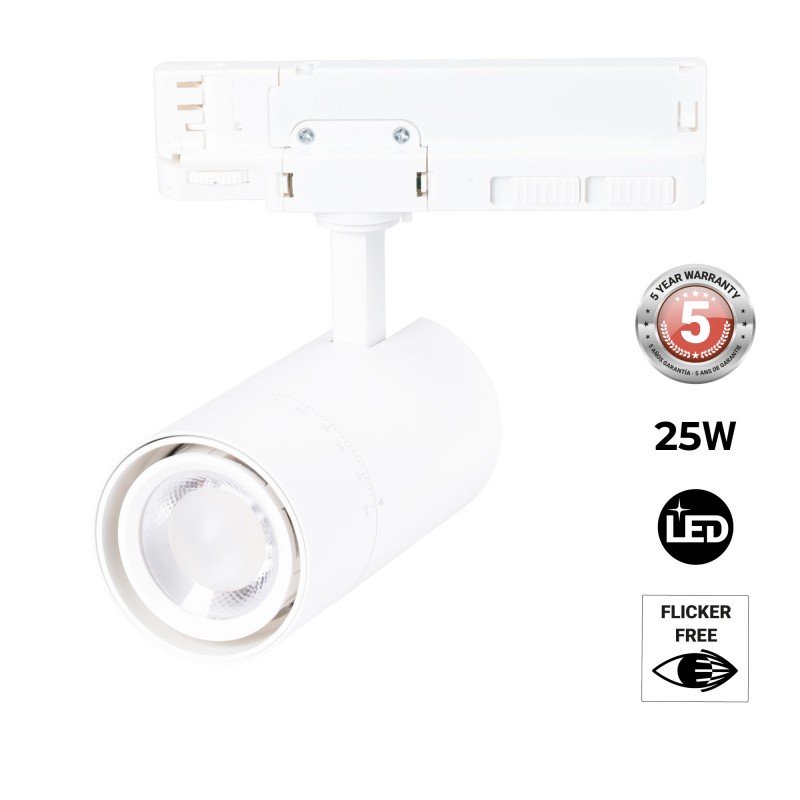 Projecteur LED triphasé - Puissance réglable + ZOOM : 15W/20W/25W - CCT lumière ajustable