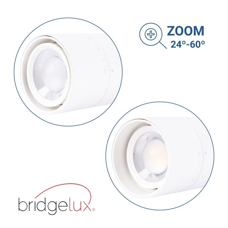 Projecteur LED triphasé - Puissance réglable + ZOOM : 15W/20W/25W - CCT lumière ajustable