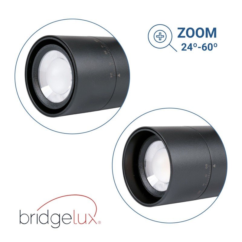 Projecteur LED triphasé - Puissance réglable + ZOOM : 15W/20W/25W - CCT lumière ajustable