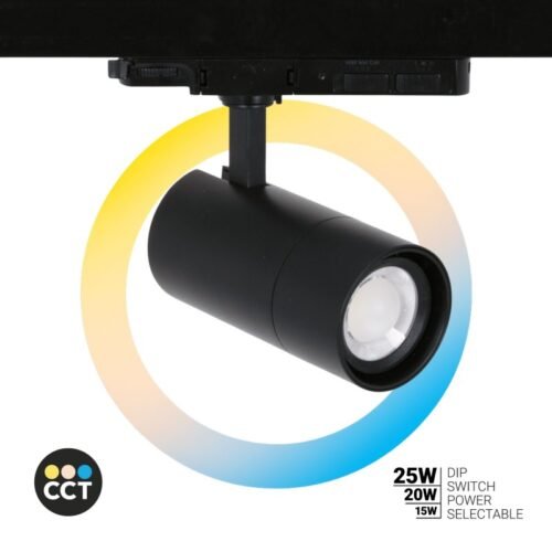 Projecteur LED triphasé – Puissance réglable + ZOOM : 15W/20W/25W – CCT lumière ajustable