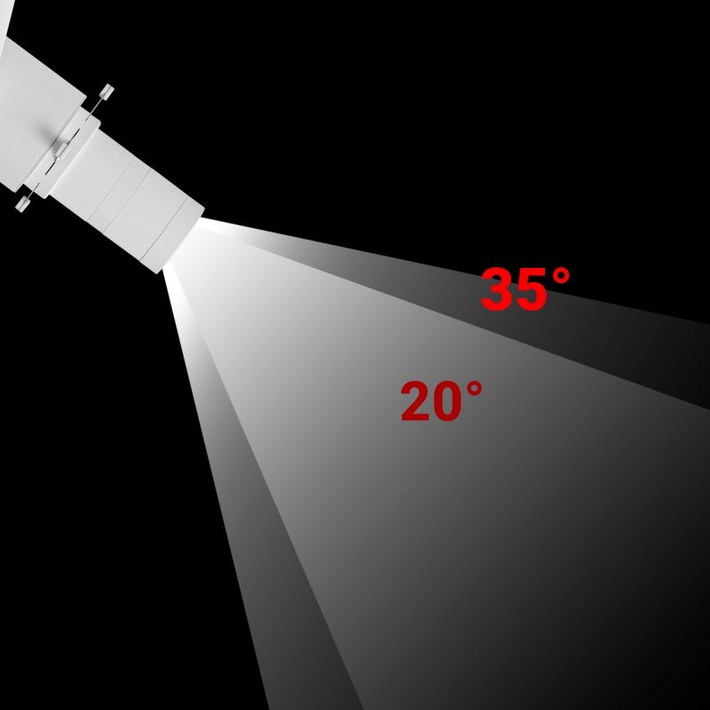 Projecteur découpe pour rail monophasé - 20W - 20º-35º - Professionnel