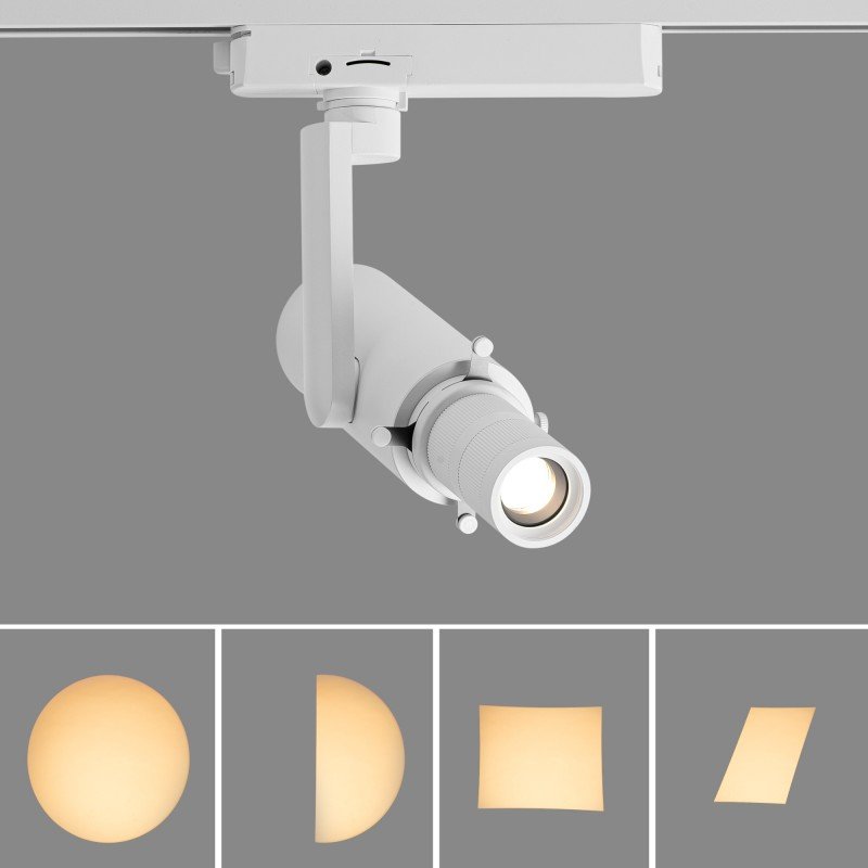 Projecteur découpe pour rail monophasé - 20W - 20º-35º - Professionnel