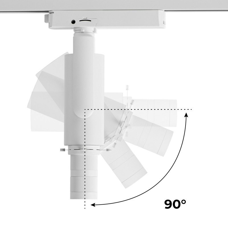 Projecteur découpe pour rail monophasé - 20W - 20º-35º - Professionnel