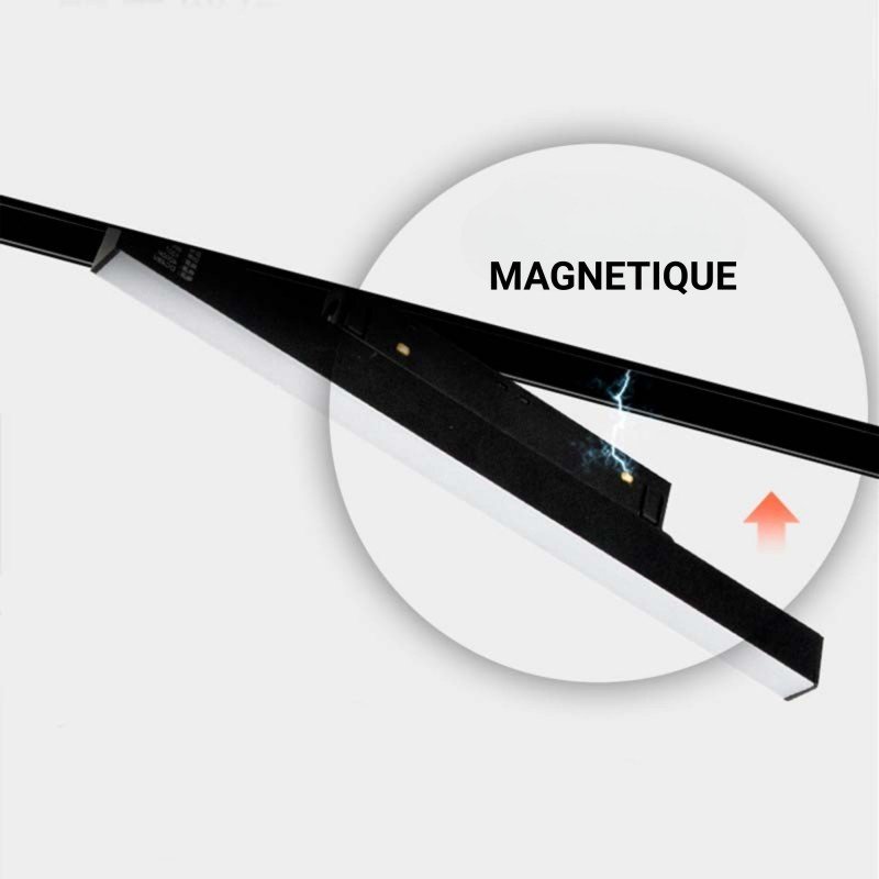 Rail magnétique encastrable - Plastique - 20 mm - 48V - 2 mètres
