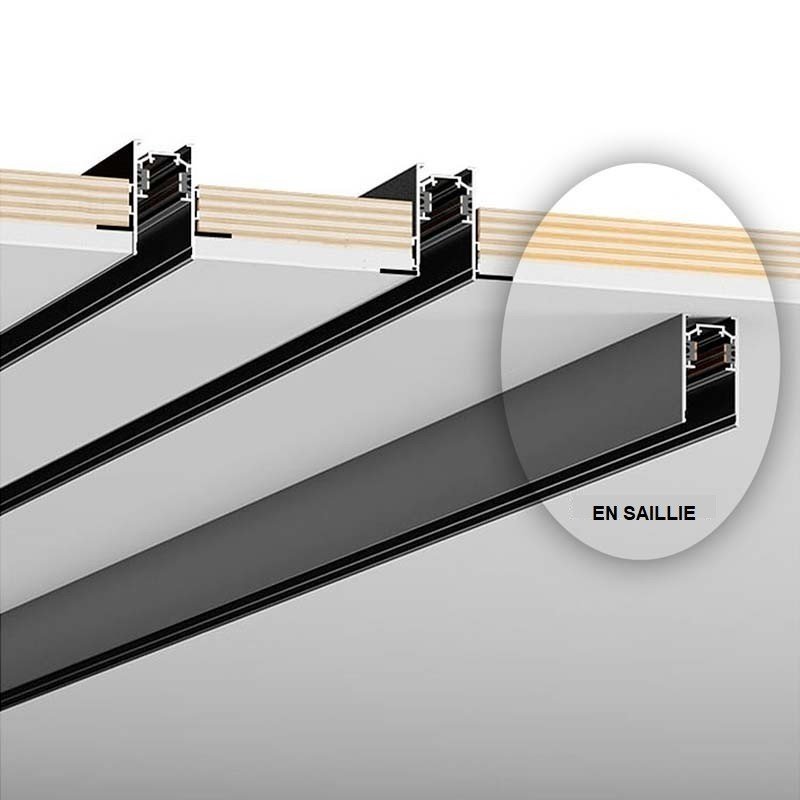 Rail magnétique en saillie 20mm 48V - 2 mètres