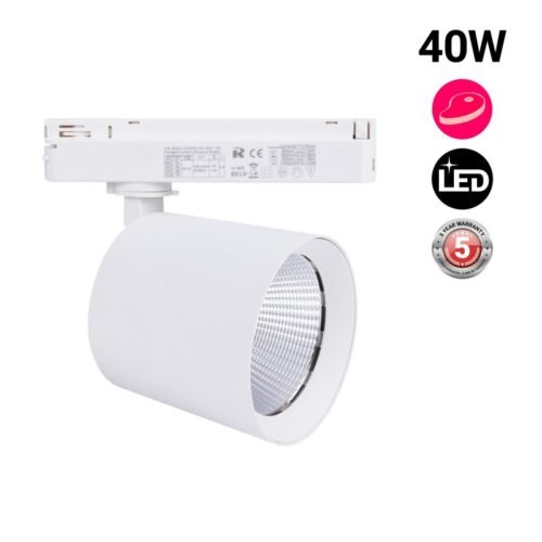 Spot LED 40W pour rail monophasé – Spécial boucheries