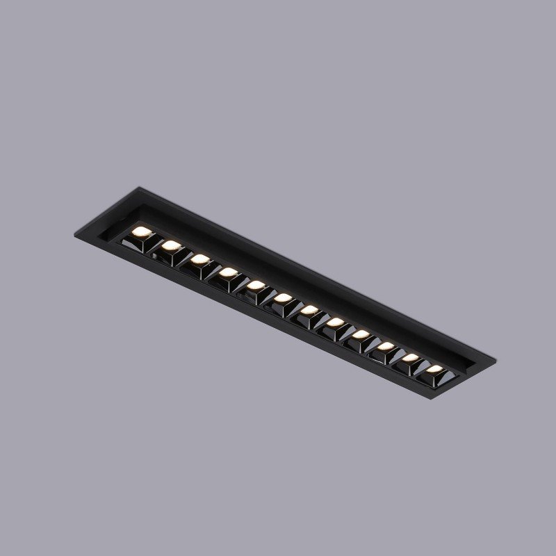 Spot LED encastré linéaire 20W orientable - UGR18 - IRC90 - 2800K