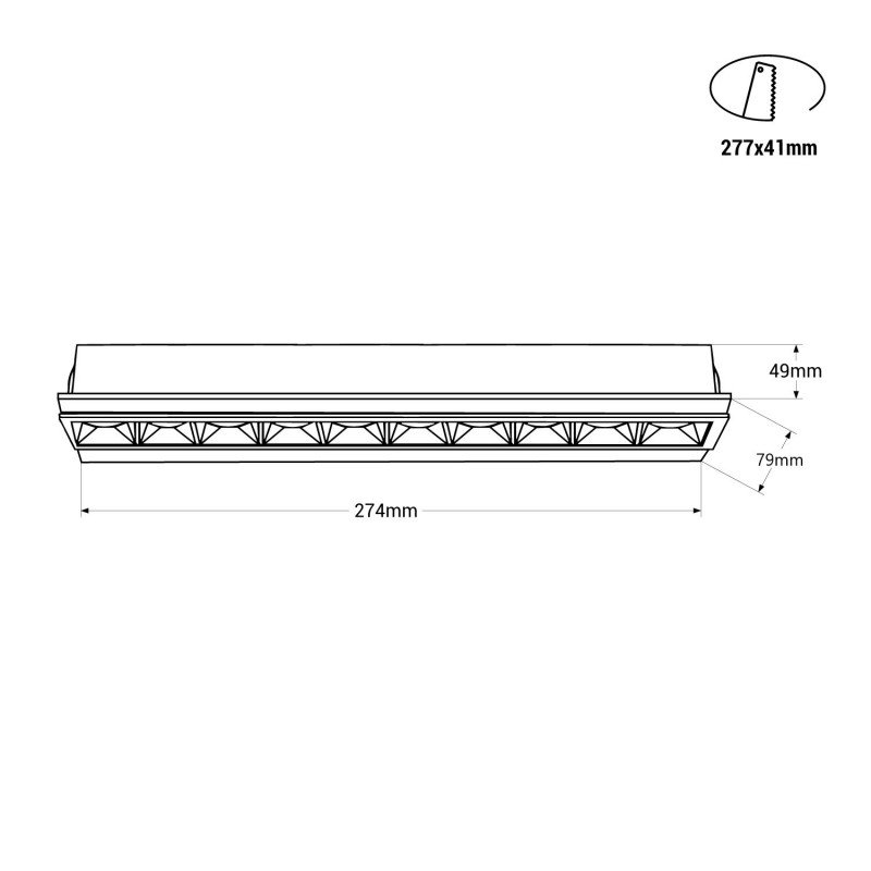 Spot LED encastré rectangulaire 20W – UGR18 – Pour Placo