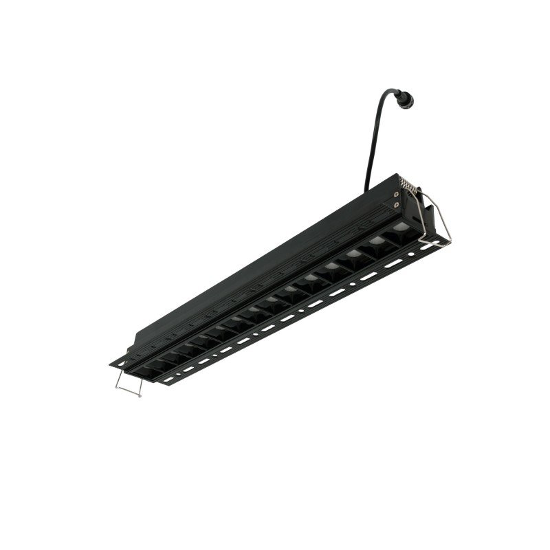 Spot LED encastrable linéaire 30W pour placo – UGR18 - IRC90 – Noir