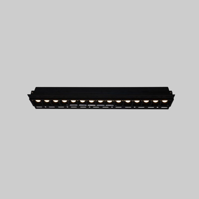 Spot LED encastrable linéaire 30W pour placo – UGR18 - IRC90 – Noir