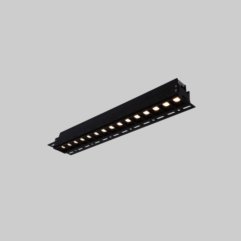 Spot LED encastrable linéaire 30W pour placo – UGR18 - IRC90 – Noir