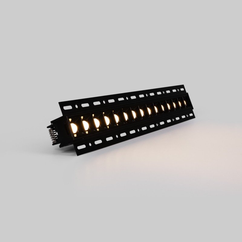 Spot LED encastrable linéaire 30W pour placo – UGR18 - IRC90 – Noir