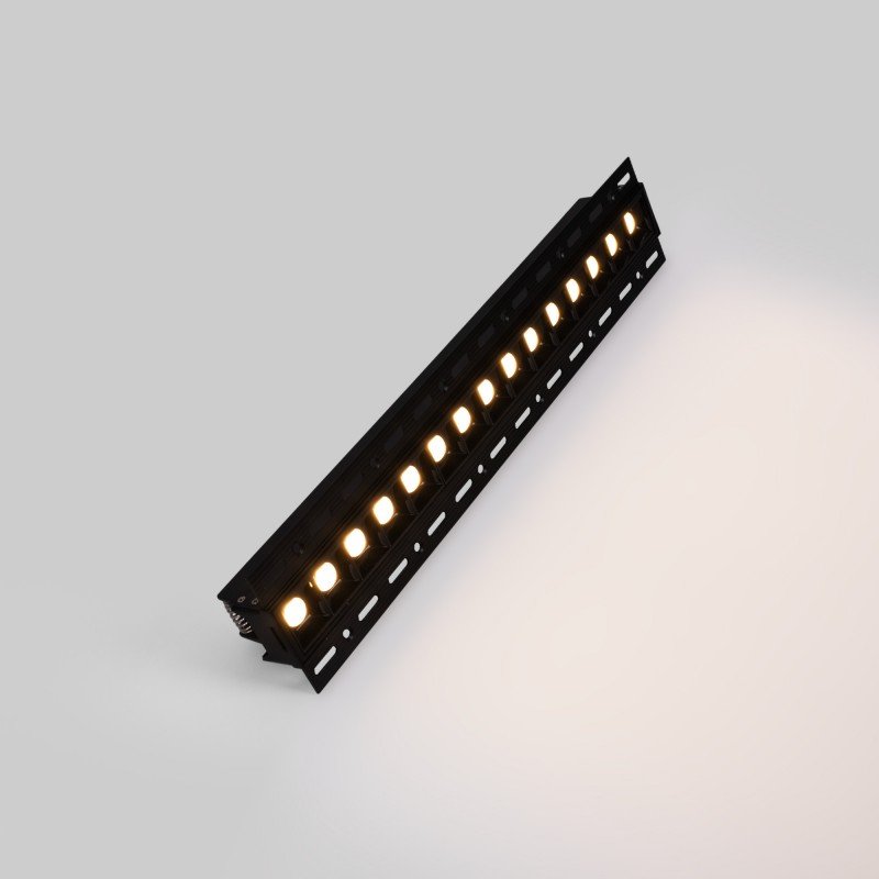 Spot LED encastrable linéaire 30W pour placo – UGR18 - IRC90 – Noir
