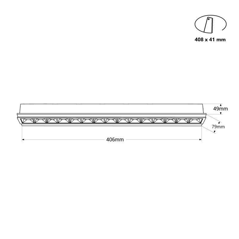 Spot LED encastrable linéaire 30W pour placo – UGR18 - IRC90 – Noir