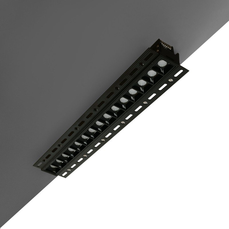Spot LED encastrable linéaire 30W pour placo – UGR18 - IRC90 – Noir