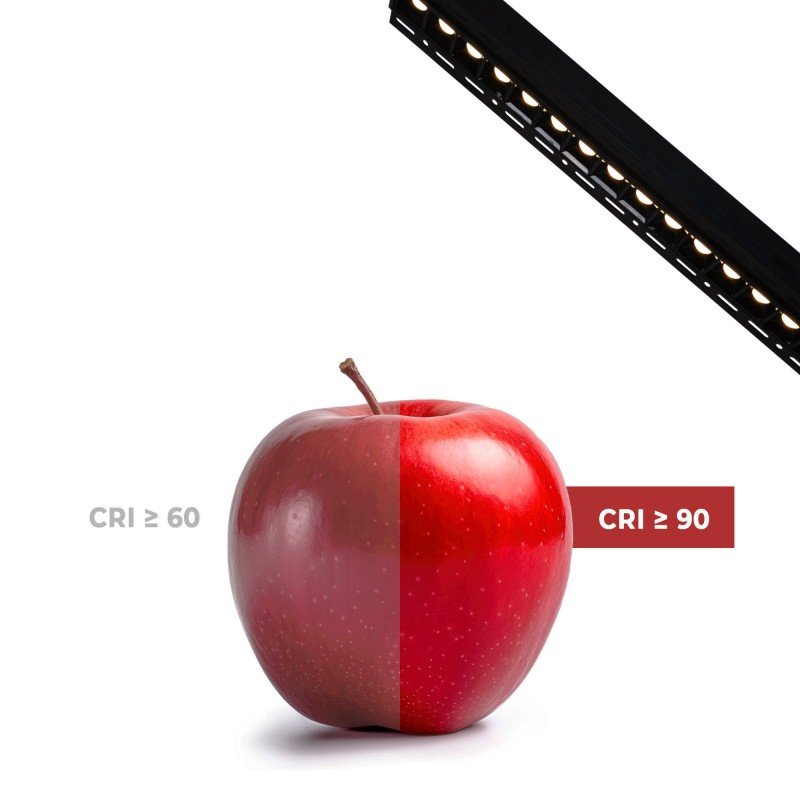 Spot LED encastrable linéaire 30W pour placo – UGR18 - IRC90 – Noir