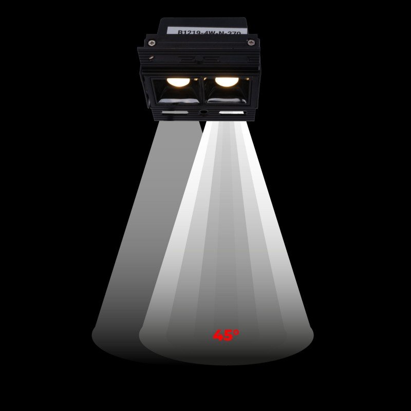 Spot LED encastrable pour intégration placo - 4W - UGR18 - IRC90 - Noir