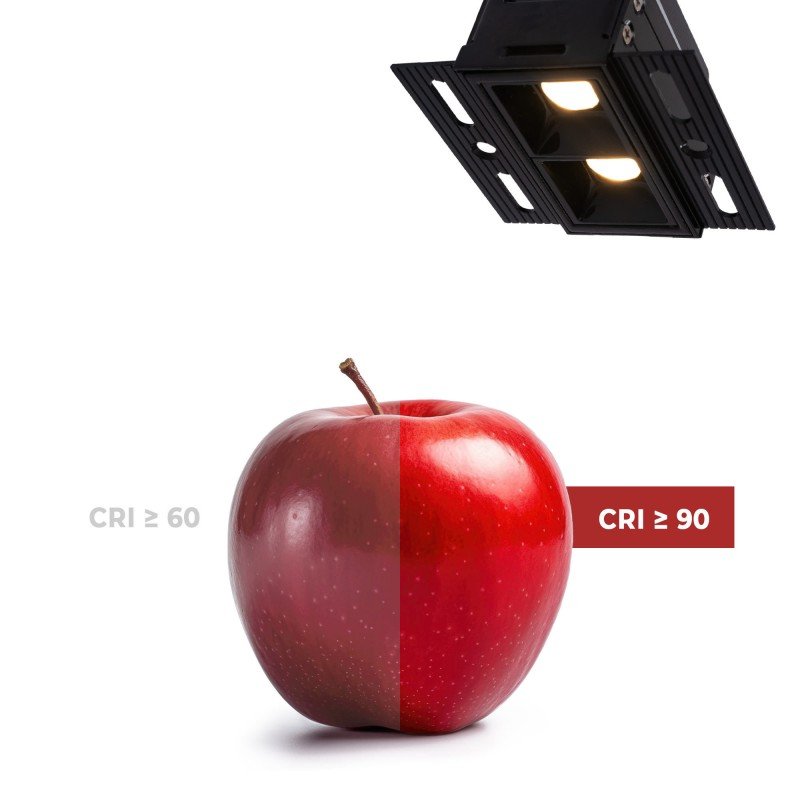 Spot LED encastrable pour intégration placo - 4W - UGR18 - IRC90 - Noir