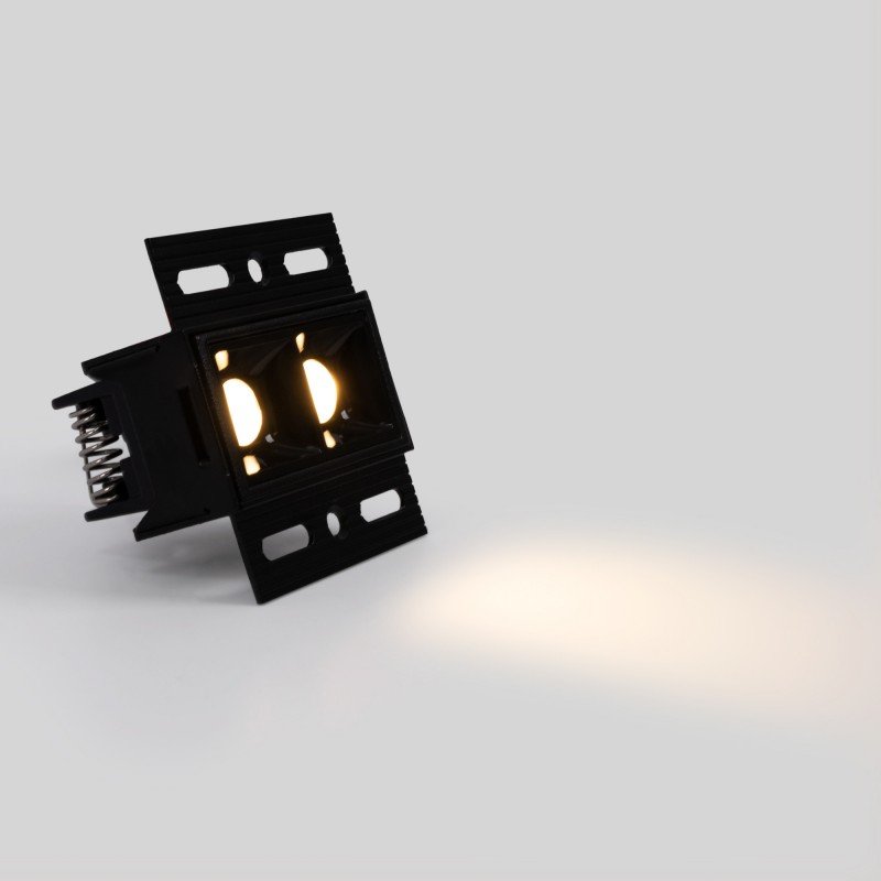 Spot LED encastrable pour intégration placo - 4W - UGR18 - IRC90 - Noir