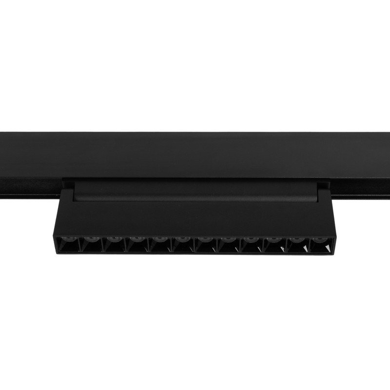 Spot LED linéaire orientable sur rail magnétique 48V - 12W - 2800K - Puce OSRAM - UGR18 - Noir