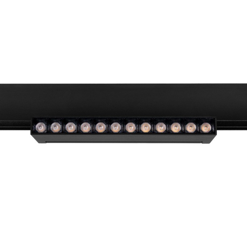 Spot LED linéaire orientable sur rail magnétique 48V - 12W - 2800K - Puce OSRAM - UGR18 - Noir