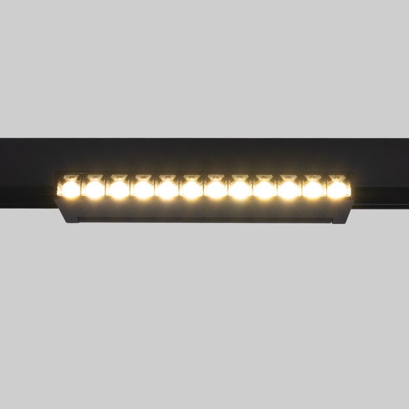Spot LED linéaire orientable sur rail magnétique 48V - 12W - 2800K - Puce OSRAM - UGR18 - Noir