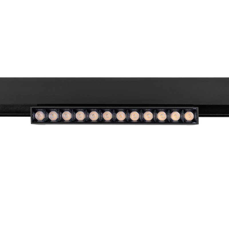 Spot LED linéaire orientable sur rail magnétique 48V - 12W - 2800K - Puce OSRAM - UGR18 - Noir